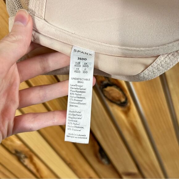 SPANX Undie-Tectable Push Up Plunge Bra Nude Lace Size 36DD - Picture 8 of 13